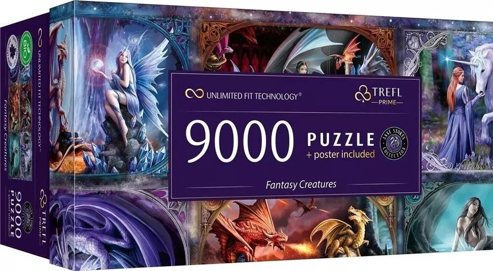 Puzzle 9000 Fantasy Creatures Anne Stokes TREFL. Trefl. Nowy Produkt
