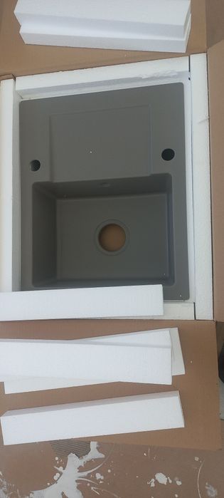 Zlew granitowy szary