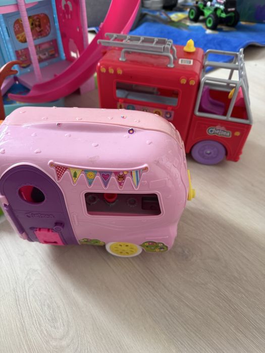 Barbie Chelsea domek, kemping, woz strazacki i wodny plac