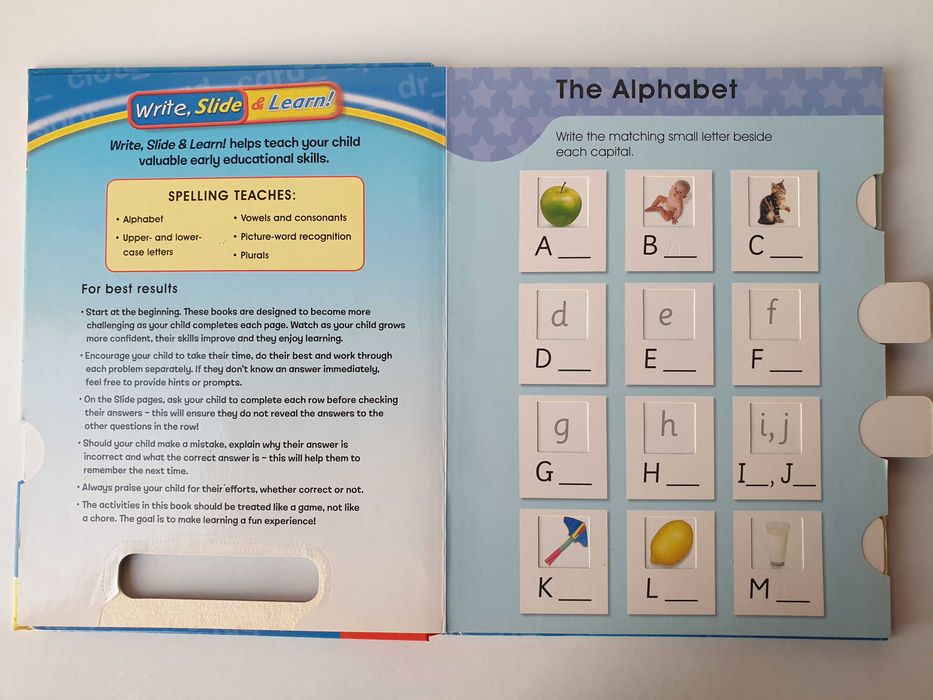 навчальна англійська письмо 5+Write Slide and Learn - Spelling
