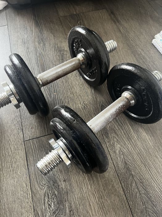 Bicicleta Estática Domyos + Halteres Ajustáveis + Saco de 10 kg