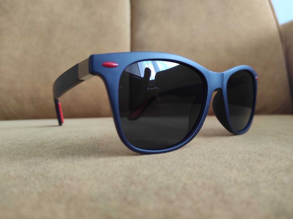 Nowe okulary przeciwsłoneczne sportowe granatowe na rower hulajnogę motocykl do samochodu polaryzacyjne