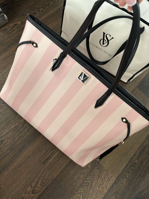 Victoria’s Secret torba w paski różowa