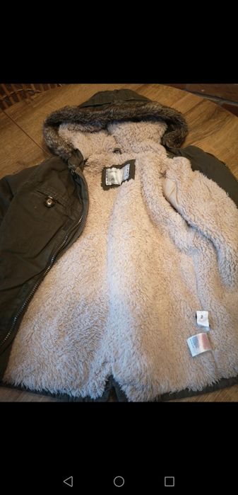 Mothercare gruba zimowa parka na futerku r. 116 stan b.dobry +