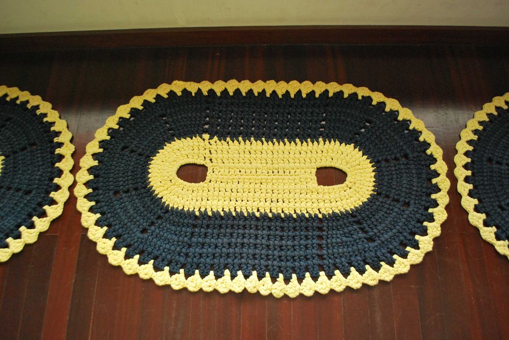 Tapetes Feitos À Mão (Artesanais) Preto e Amarelo