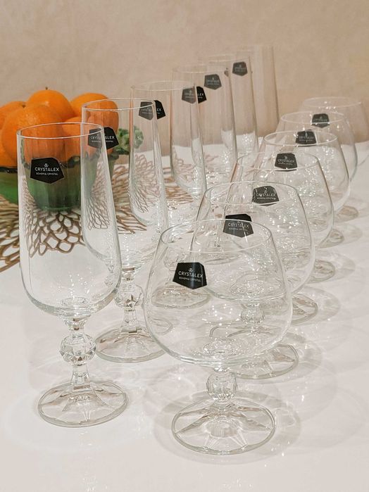 Бокалы для шампанского вина Bohemia 190мл. 6шт. Чехия. Хрусталь.Новыe