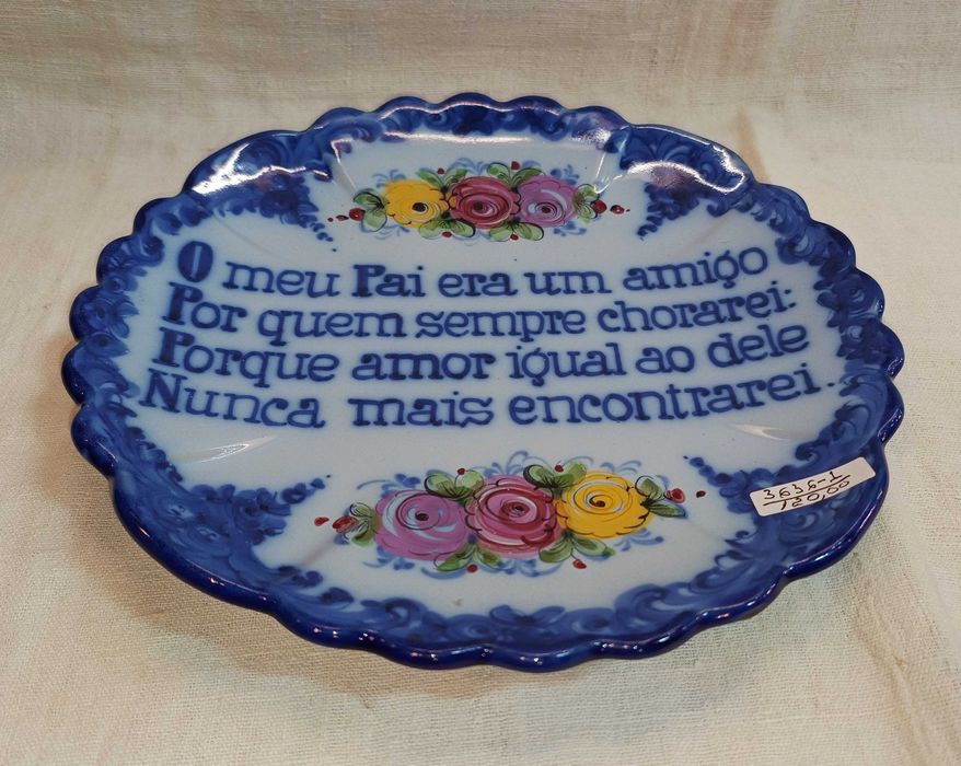 Prato Alcobaça Com Dizeres