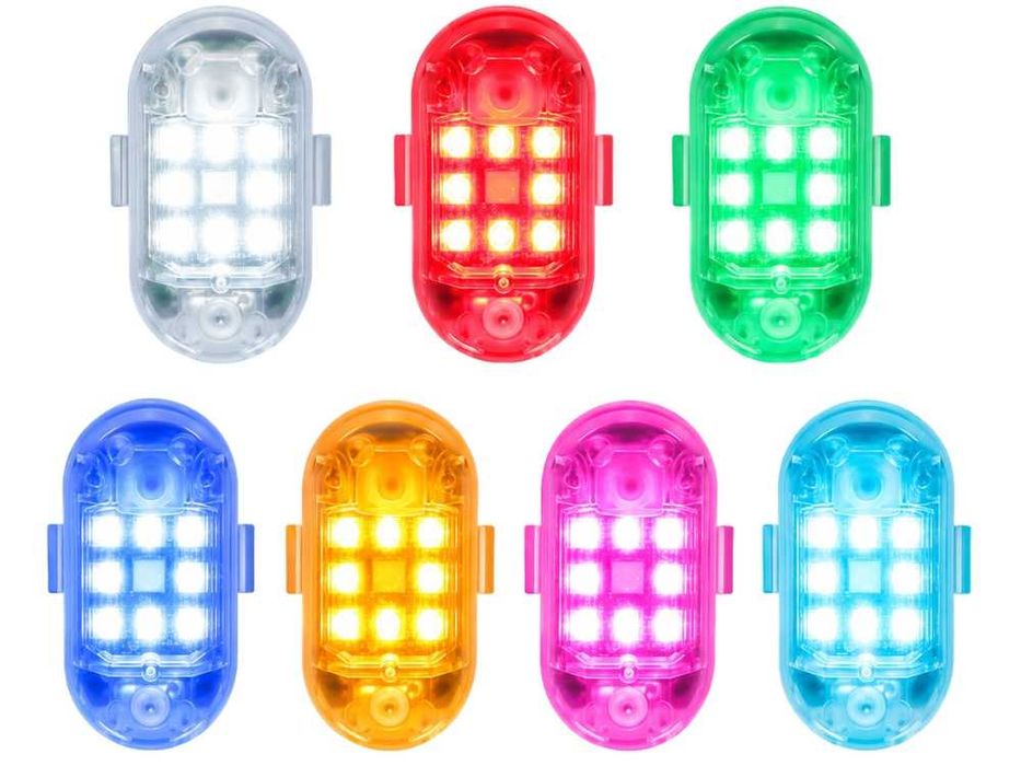 Lampy stroboskopowe LED 7 kolorów pilot ostrzegawcze 2 szt