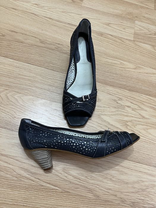 Buty na obcasie ażurowe czólenka damskie 39