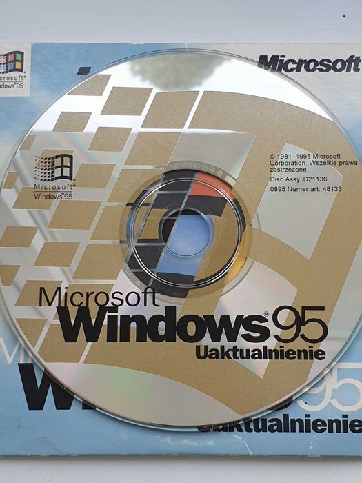 Windows 95 PL Uaktualnienie Upgrade CD – Oryginalny Nośnik Microsoft Retro PC