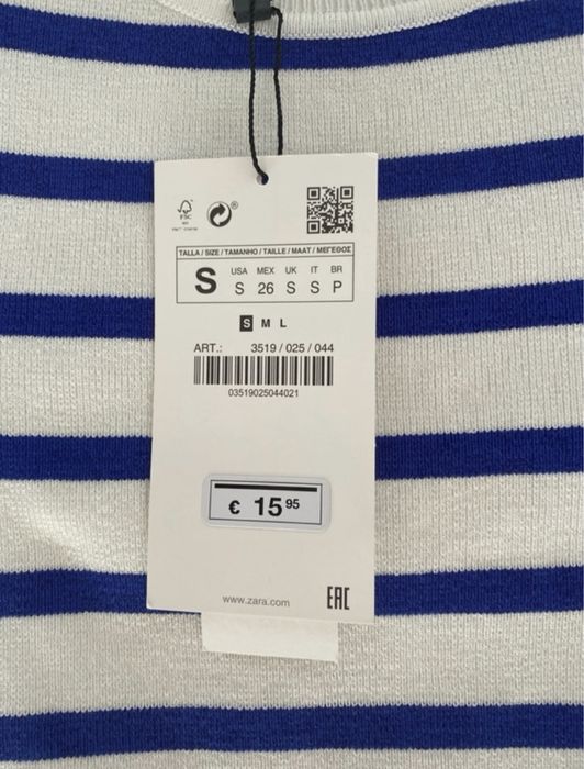 T-shirt de malha Zara …..