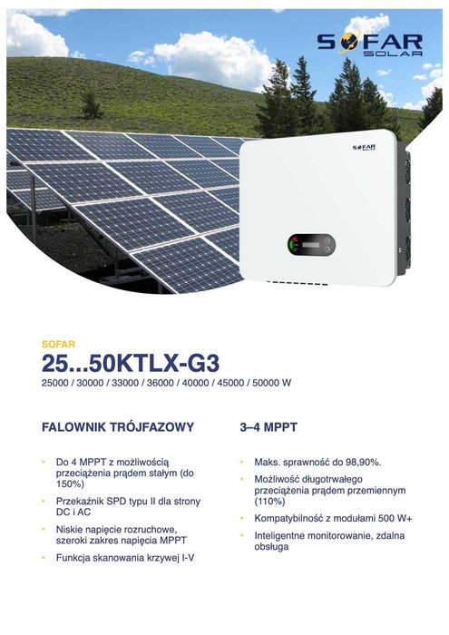 Instalacja fotowoltaiczna, elektrownia 50kWp z montażem, promocja
