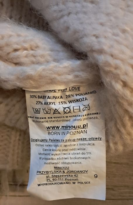 Minouu kardigan 3/4 beżowy neutralny