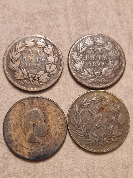 Lote de moedas de 20 Reis