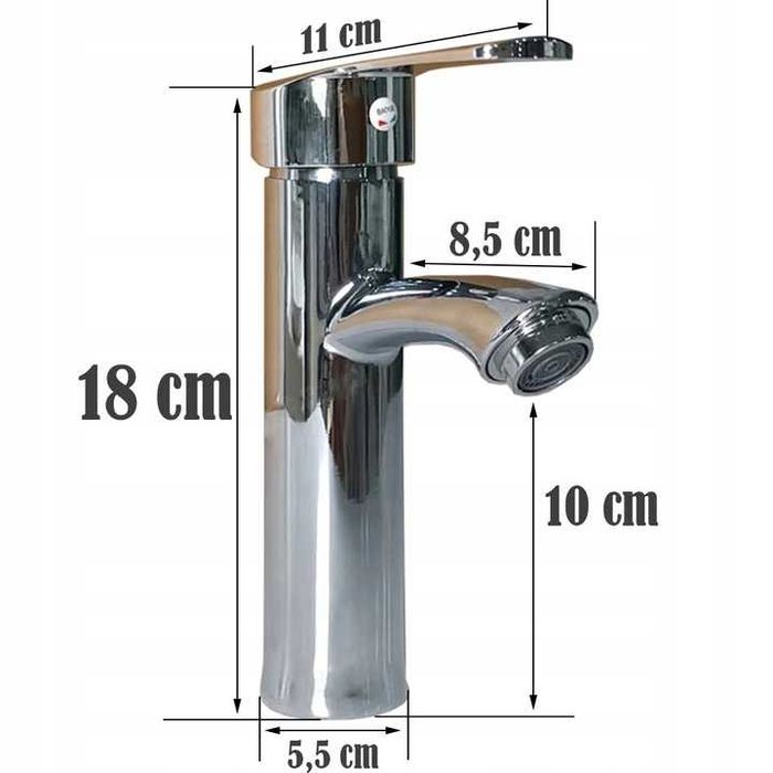 Bateria Umywalkowa Kuchenna Stała Nieruchoma Wylewka Stojąca Kran