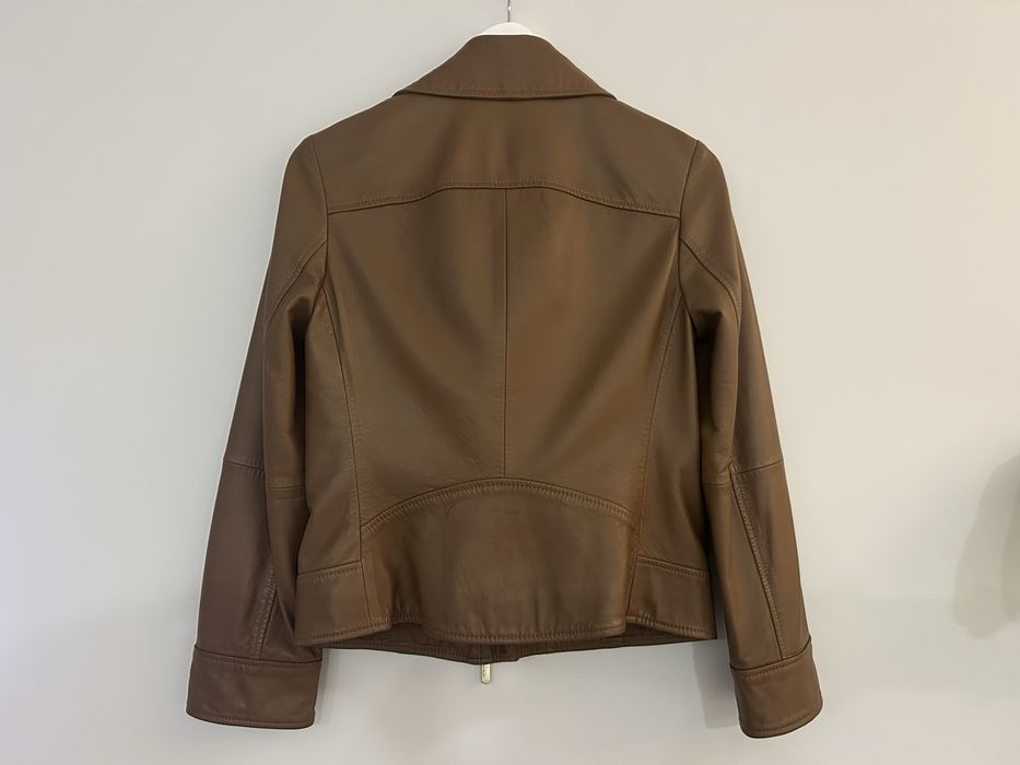 Casaco biker Pennyblack em pele genuína – Camel – Tamanho 42 IT