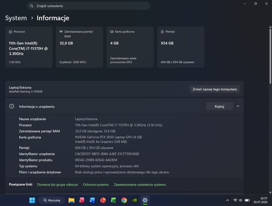 Laptop Lenovo IdeaPad Gaming 3