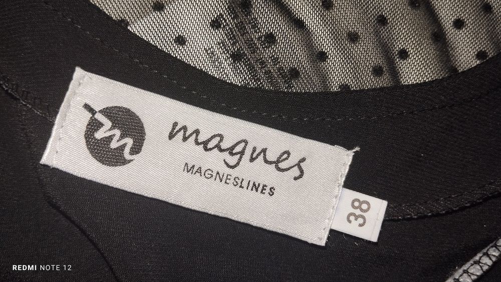 Sukienka czarna w kropeczki Magnes M komunia chrzest wesele