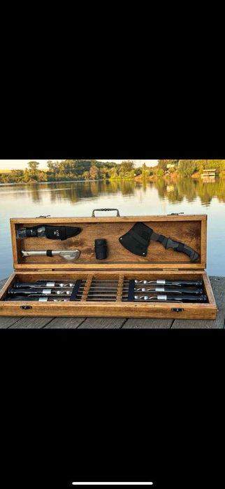 Шампура з дерев'яною ручкою.Набори на подарунок.Набір для чоловіка