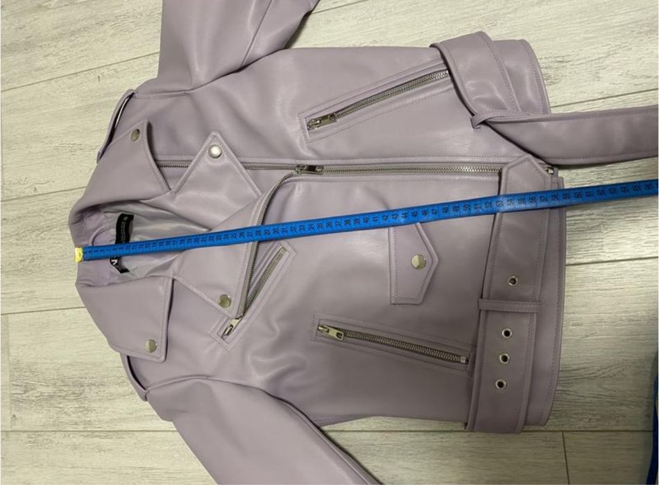 Куртка кохуса шкірянка еко шкіра лавандова фіолетова бузкова zara