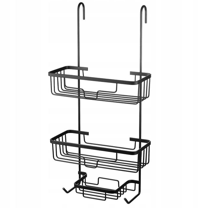 Półka łazienkowa pod prysznic wieszak na kabinę czarna