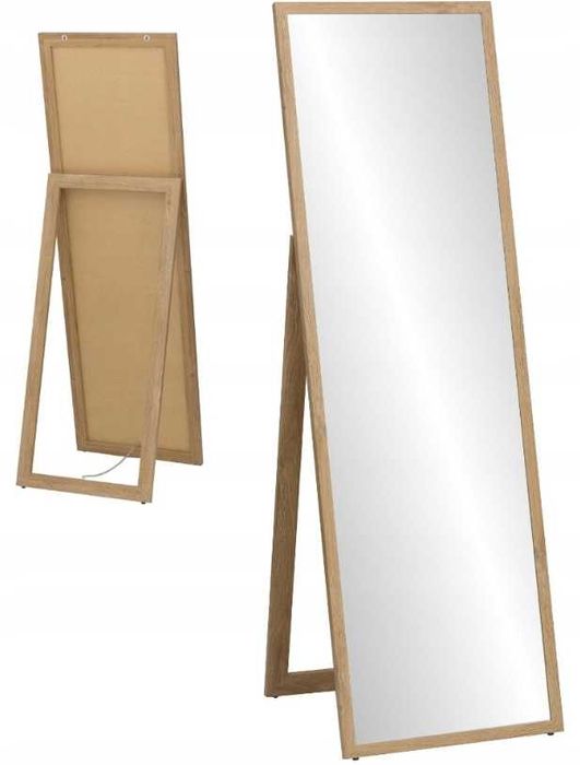 LUSTRO STOJĄCE Czarne Białe Wąska Rama Loftowe 170x50cm - WYPRZEDAŻ