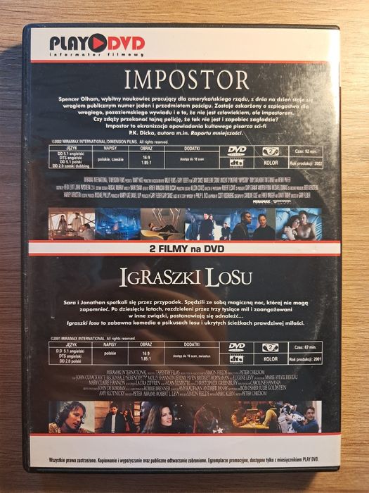 Impostor + Igraszki losu | Sinise | Beckinsale | 2xDVD