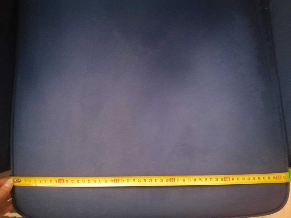 fotel typu uszak - granatowy welur