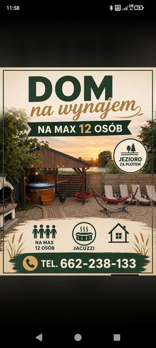 Dom na wakacje 12 osobowy, dom nad jeziorem, dom z jacuzzi