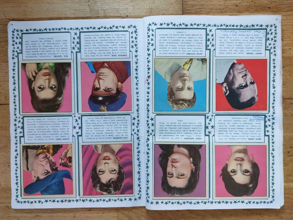 Caderneta cromos "Cine Foto, Estrelas de hoje e de sempre" completa