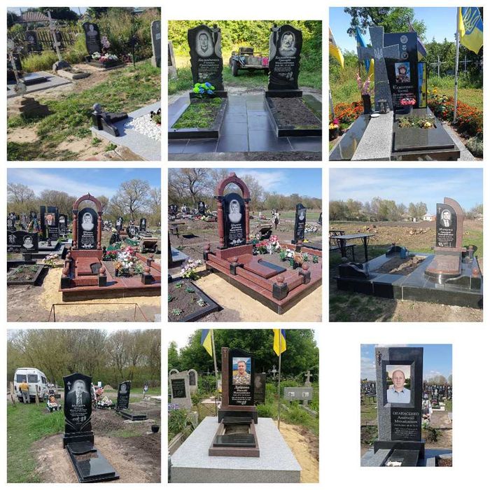 Гранитные памятники из гранита на могилу, кладбище Нежин и рядом