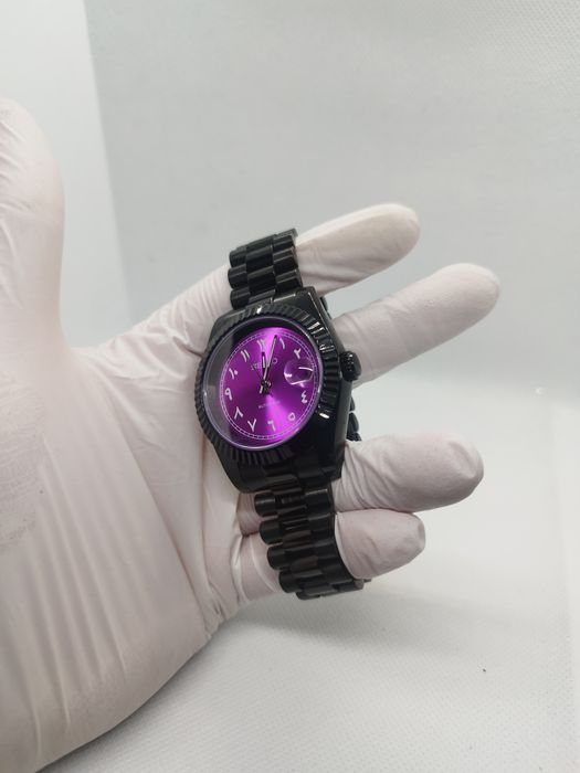 Seiko MOD Datejust Arabic Dark Purple