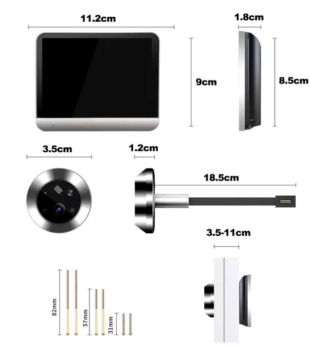 Wi-Fi Видеоглазок 3 МП Вічко Глазок Камера Tuya Новый