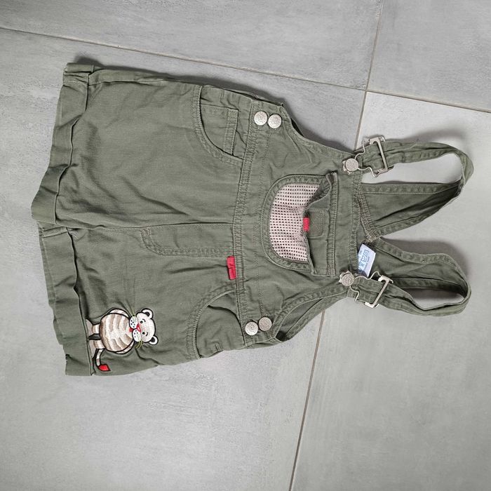 Ogrodniczki jeansowe khaki r.80