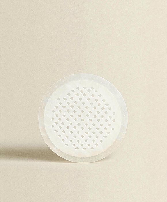 Saboneteira Alabastro Branco Perfurada Zara Home NOVO