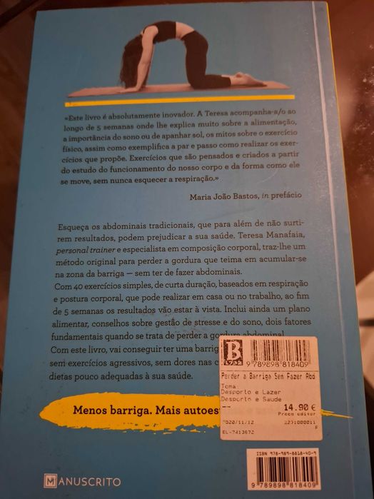 Livro Perder a Barriga Sem Fazer Abdominais – Teresa Manafaia