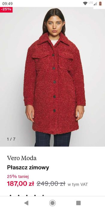 Płaszcz typu baranek sztuczne futro oversize rozmiar M