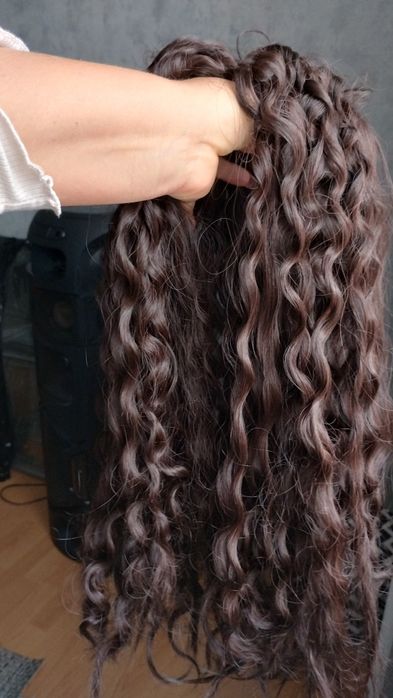 Włosy Toper kręcony ciemny brąz