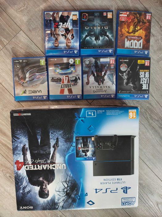 Konsola PS4 1TB + 7gier
