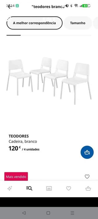 Conjunto mesa, 4 cadeiras e almofadas de assento