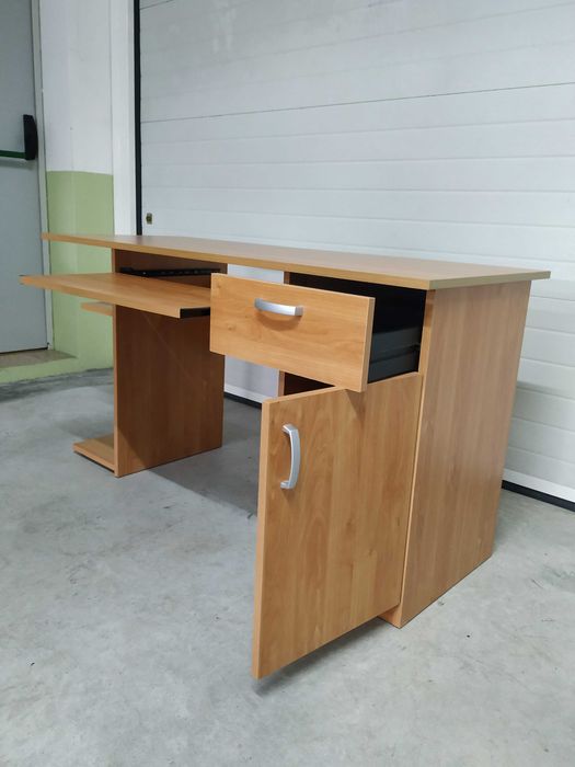 Mesa Computador Echo  - 140 x 75 x 60 cm, Melamina, Nogueira