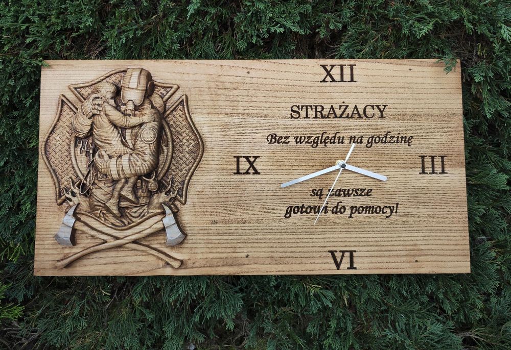 Zegar ścienny strażacki Strażak jubileusz straży pożarnej prezent