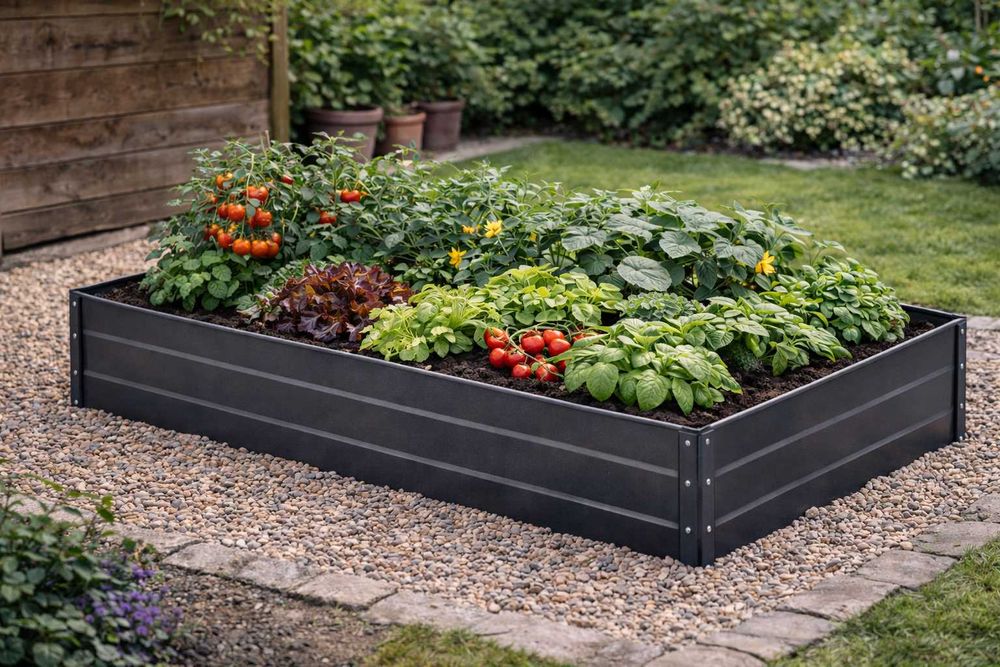 Grządka warzywna 240x120x30 cm prostokątna antracyt
