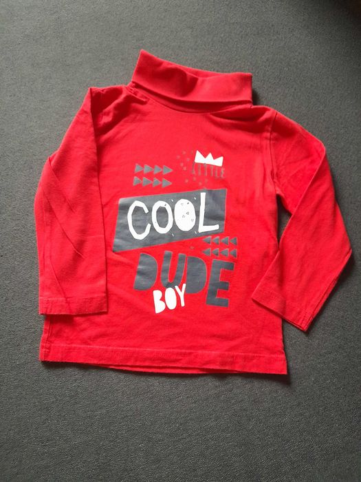 Czerwony Golf 92cm i bluzka 98 cm.