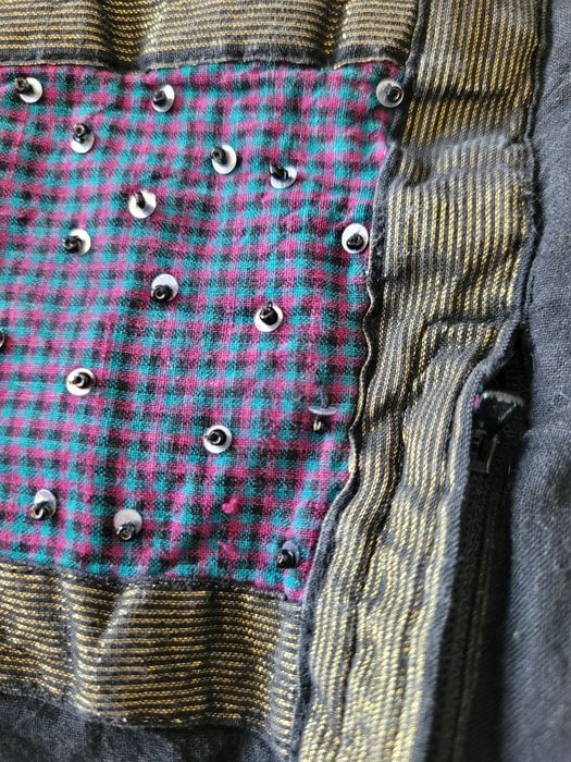 Długa czarna koszula boho handmade