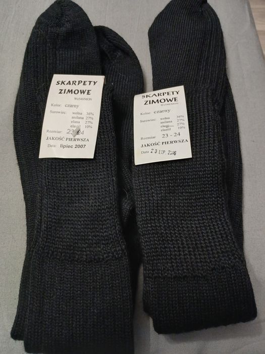 Skarpety męskie  zimowe Wz 540/MON ROZMIAR 23-24