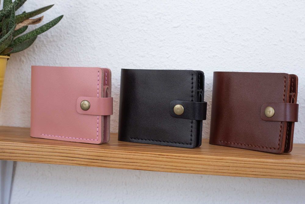 Чоловічий шкіряний гаманець ручної роботи. Портмоне, кошелек