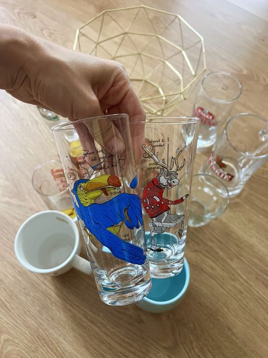 Paka kubków i szklanek oddam plus miska na owoce