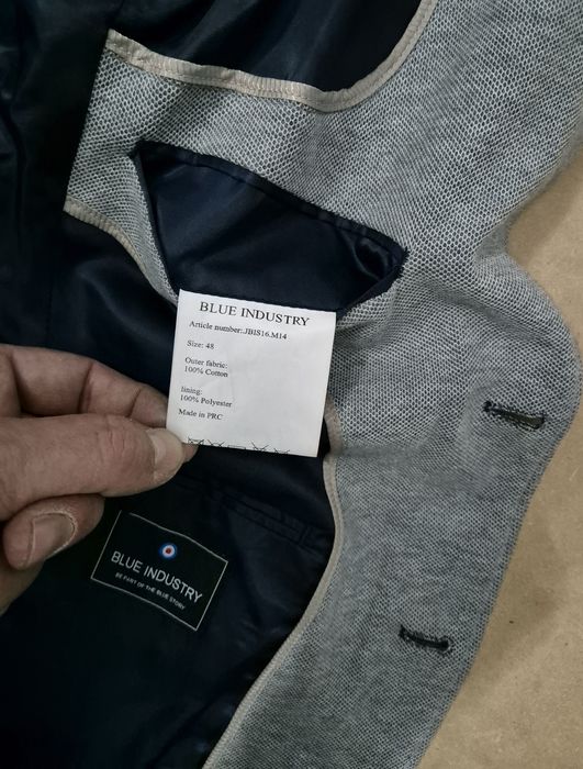 BLUE INDUSTRY roz. 48 M męski blazer marynarka bawełniana