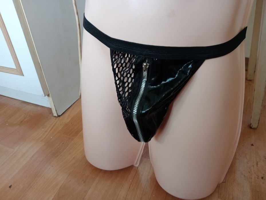 Stringi męskie siatka+ala LaTeX na zamek